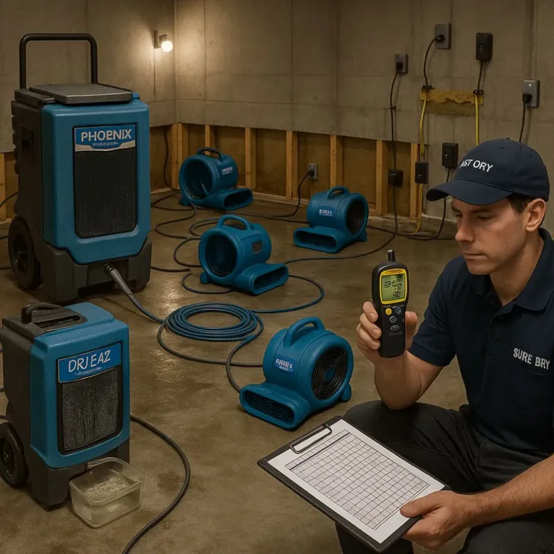 Structural Drying and Dehumidification process in Whitemarsh Island, GA